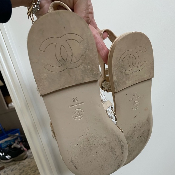 Chanel Chain and cord sandals size 38 7.5/8US - Picture 6 of 9